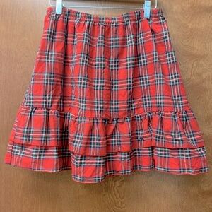 4 for $20 Red plaid multi layered ruffled miniskirt